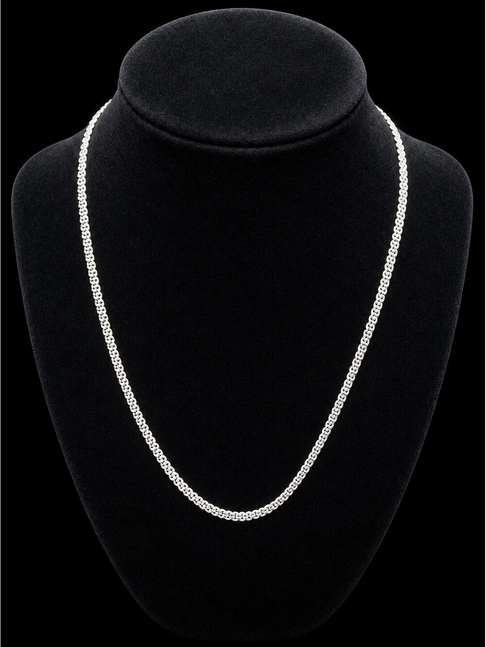 Italian 925 Sterling Silver Bismarck Chain Necklace 18” 5g Lobster Clasp